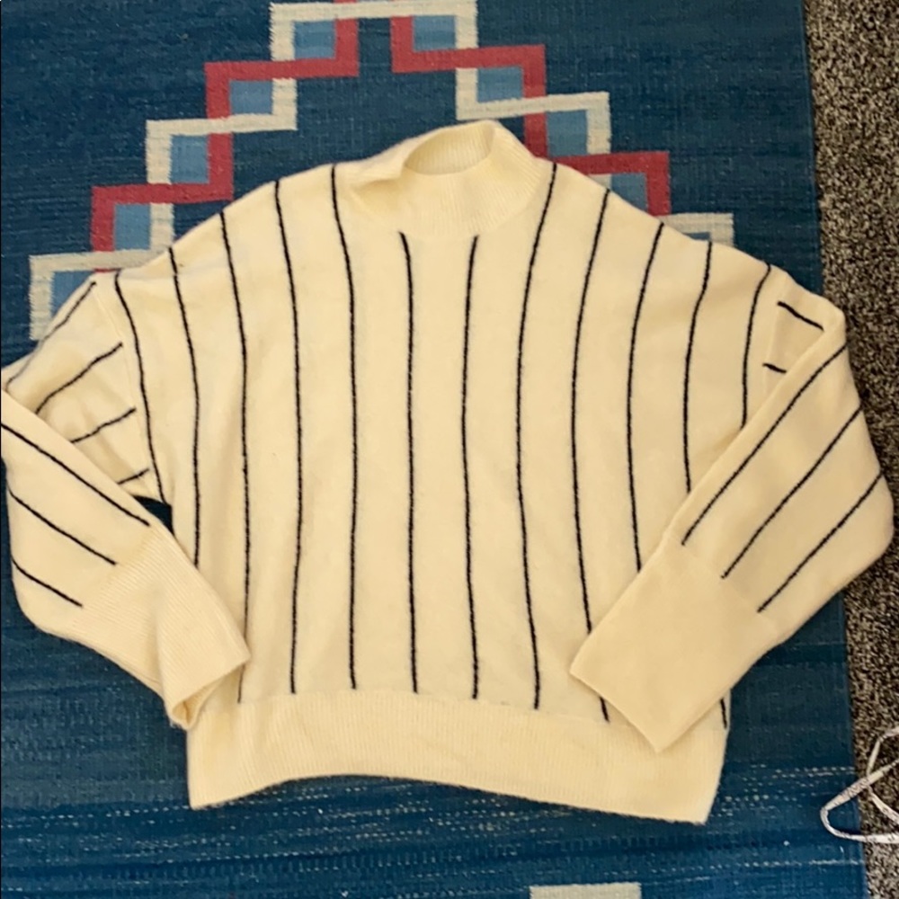 Amuse cream and navy striped sweater